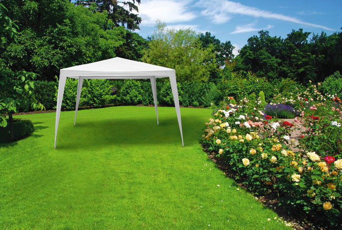 Paviljong Lido 3 x 3 m metall og hvit PE - Sunlife